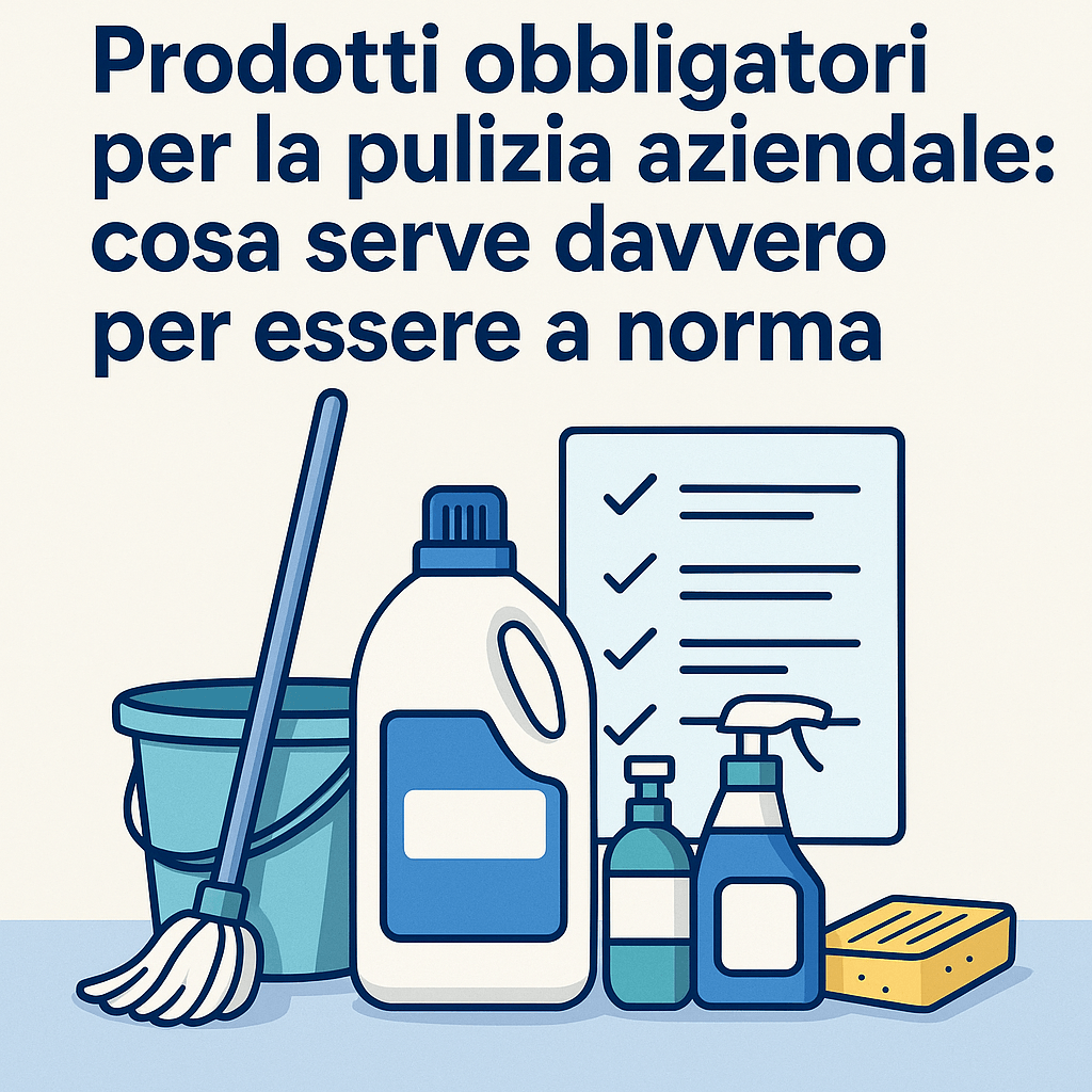Prodotti obbligatori per la pulizia aziendale: cosa serve davvero per essere a norma