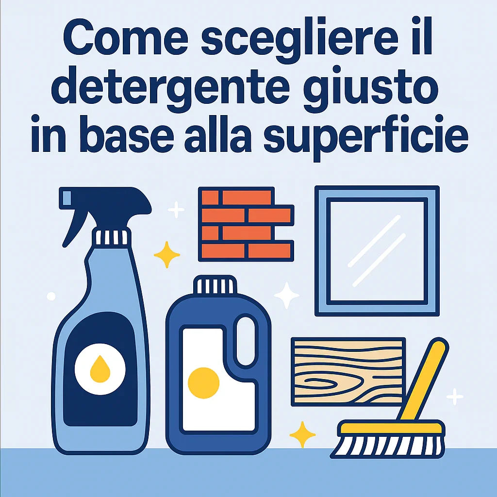 Come scegliere il detergente giusto in base alla supericie