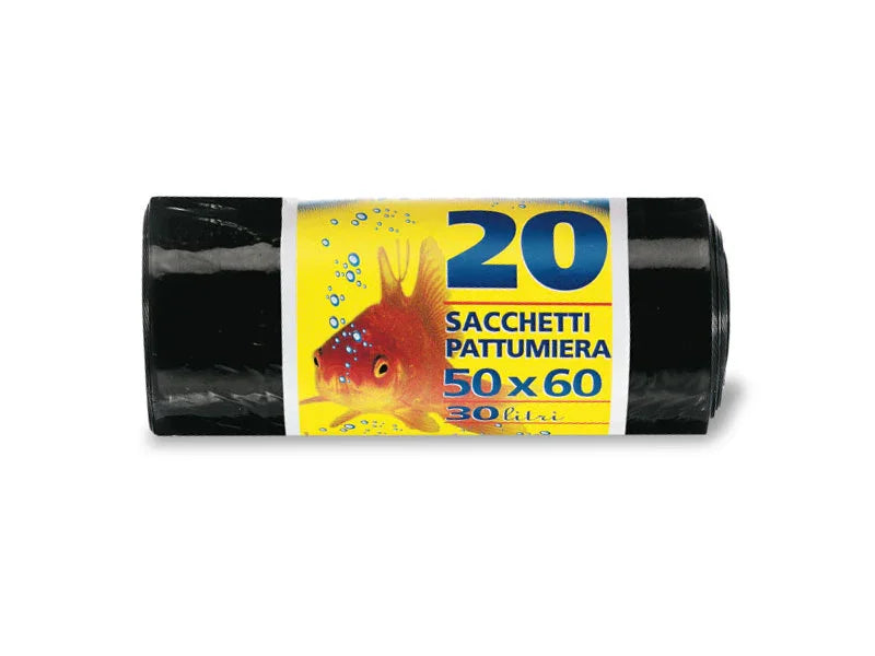 SACCHI IMMONDIZIA NERI 50×60 – 30 LITRI – 20 PZ