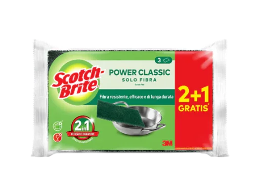 STROFINETTO VERDE SOLO FIBRA 2+1 OMAGGIO – SCOTCH-BRITE POWER CLASSIC