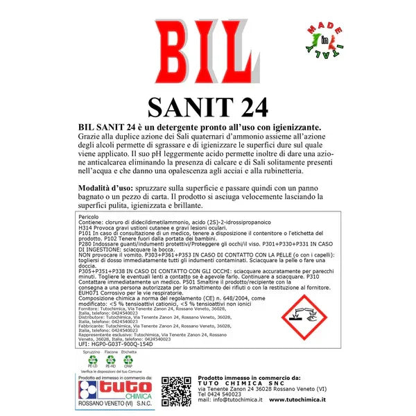 BIL SANIT 24 | Sgrassatore igienizzante professionale