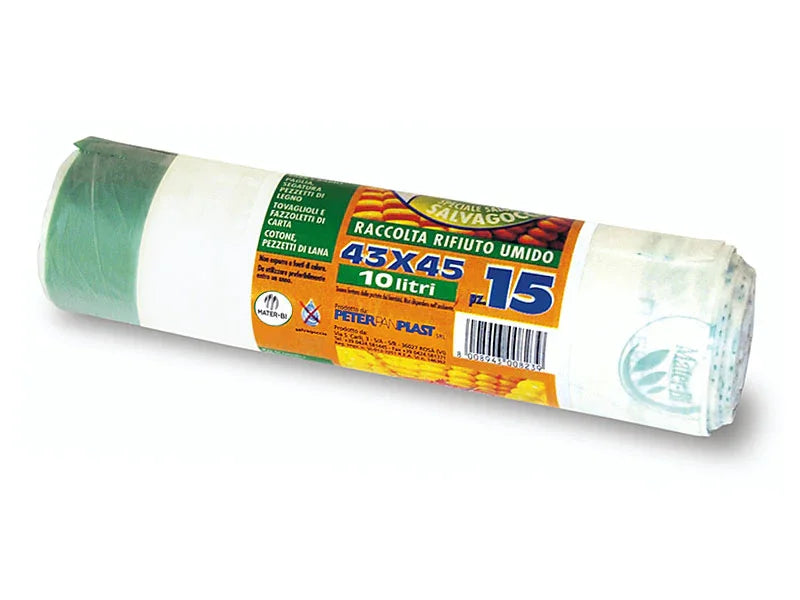SACCHI IMMONDIZIA UMIDO 43×45 – 10 LITRI – 14 PZ