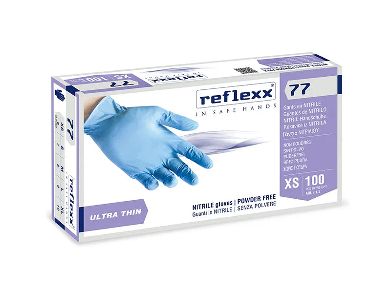 GUANTI REFLEXX 77 - NITRILE SENZA POLVERE - PZ 100