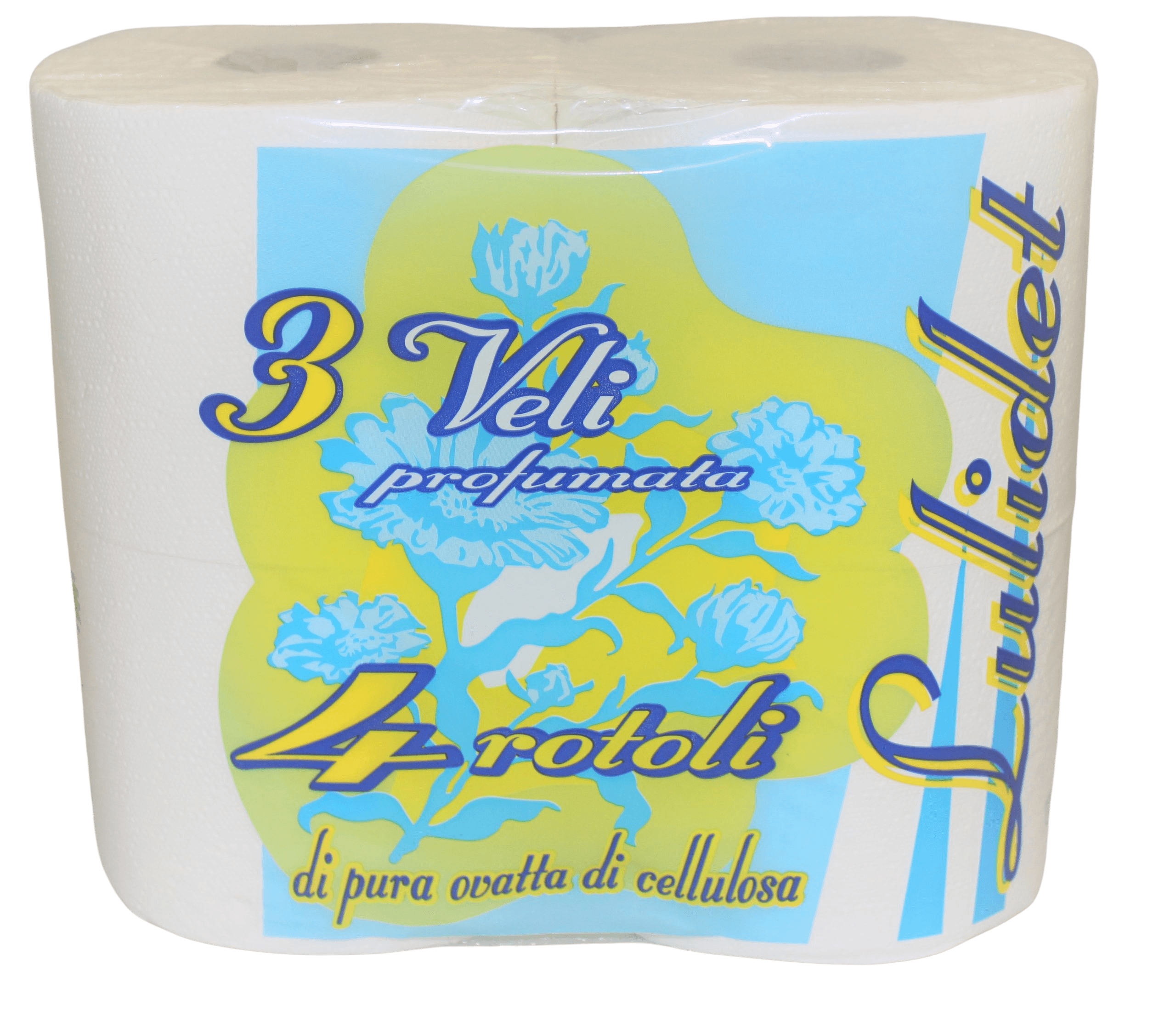 LULIDET carta igienica in pura ovatta di cellulosa groffata | 15 colli da 4 pz | 3 veli | 36 mt