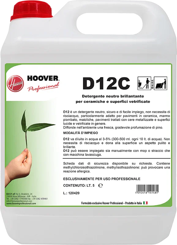 D12 C - Detergente Universale Brillantante Superfici Vetrificate e Ceramiche | 4 PZ