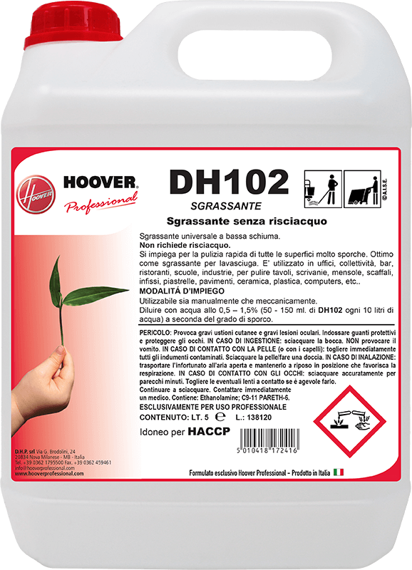 DH102 Sgrassante Polivalente Concentrato Senza Risciacquo | 4 PZ