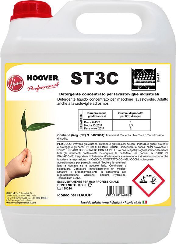 ST3 C - Detergente Lavastoviglie Acque Normali Industrie Alimentari | 2 PZ
