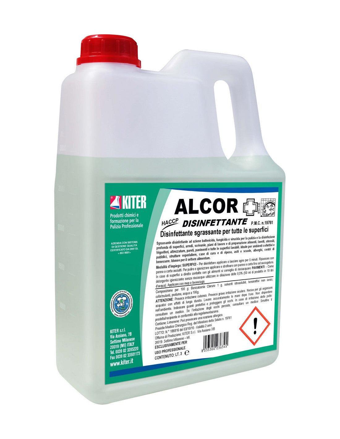 ALCOR KITER PMC Disinfettante HACCP sgrassante battericida fungicida virucida per pulizia disinfezione