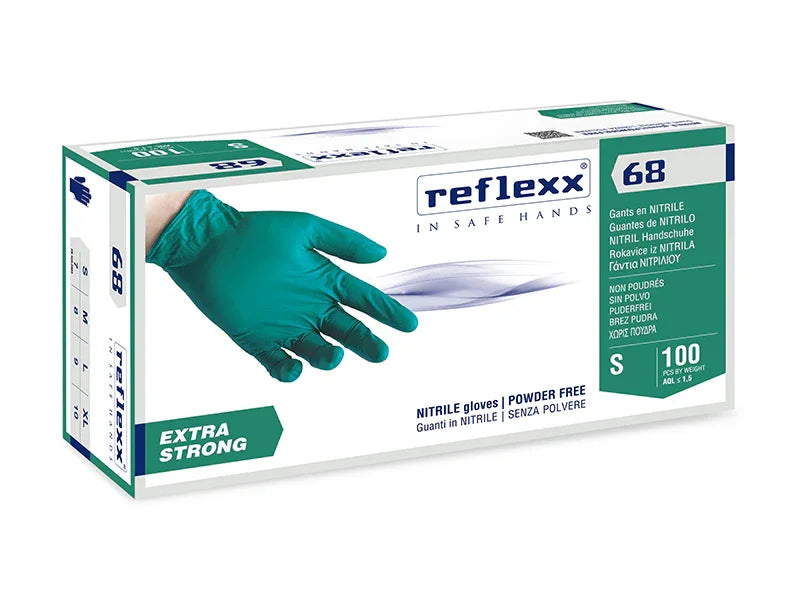 GUANTI IN NITRILE SENZA POLVERE REFLEXX 68 – EXTRA STRONG