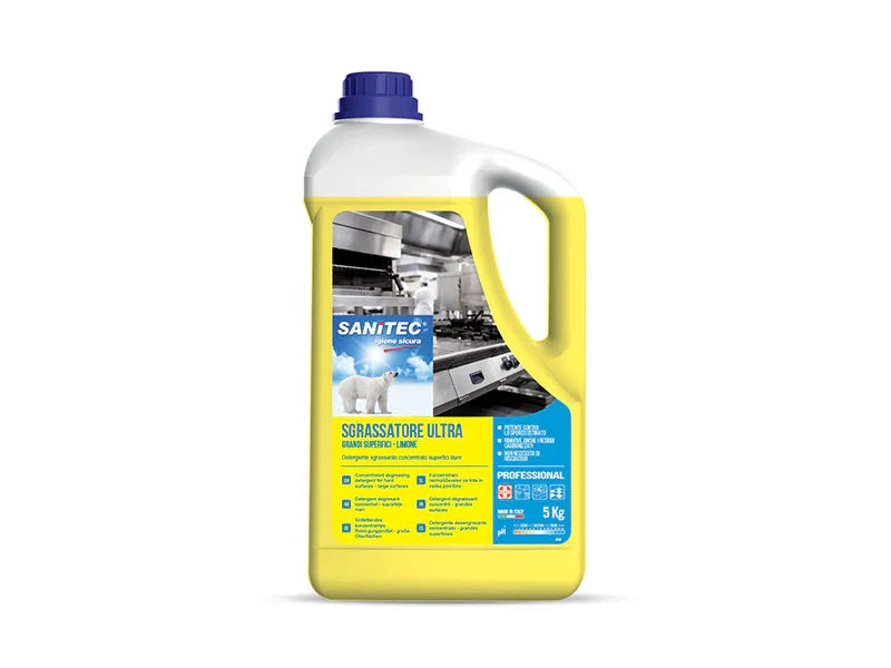 SANITEC – SGRASSATORE ULTRA LIMONE – DETERGENTE SGRASSANTE CONCENTRATO GRANDI SUPERFICI - 2 PZ