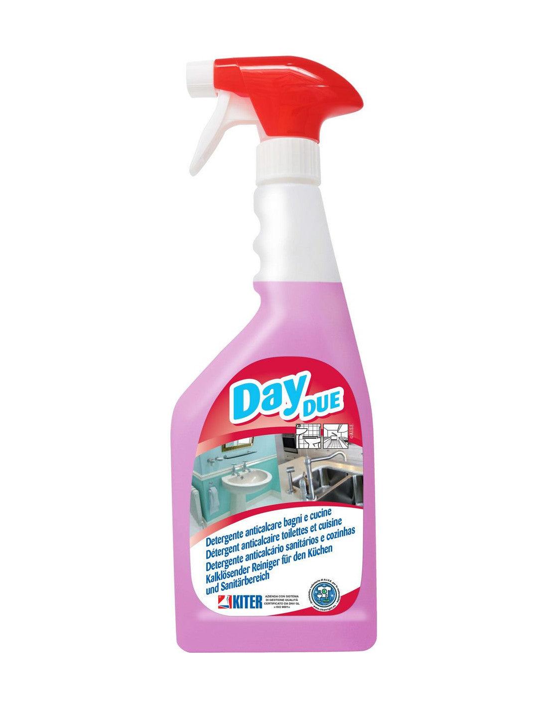 DAY DUE KITER Detergente igienizzante anticalcare di uso giornaliero per ceramica e acciaio | 12 pz
