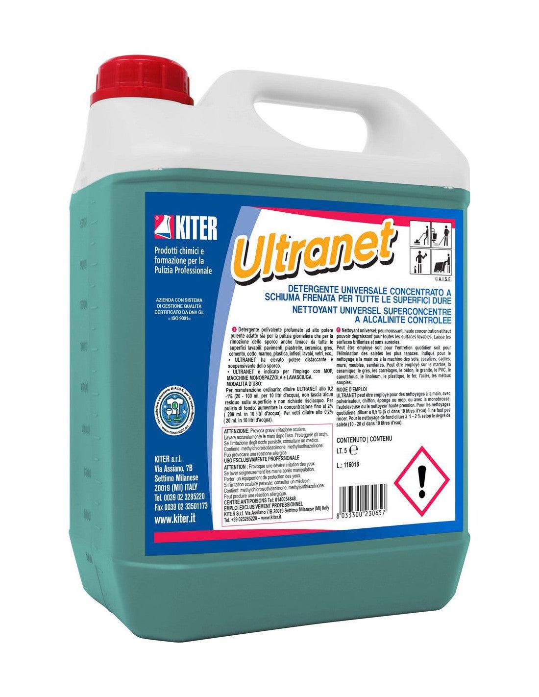ULTRANET KITER Detergente sgrassante universale concentrato a schiuma frenata per tutte le superfici