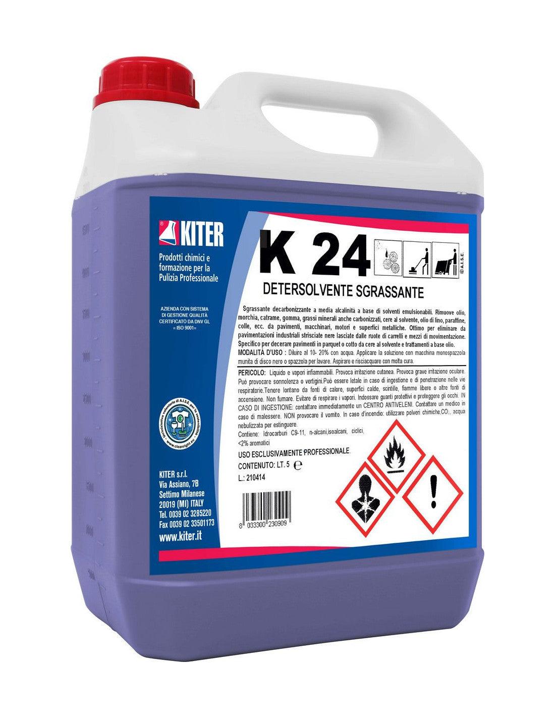K 24 KITER Detersolvente sgrassante emulsionabile per pavimenti industriali