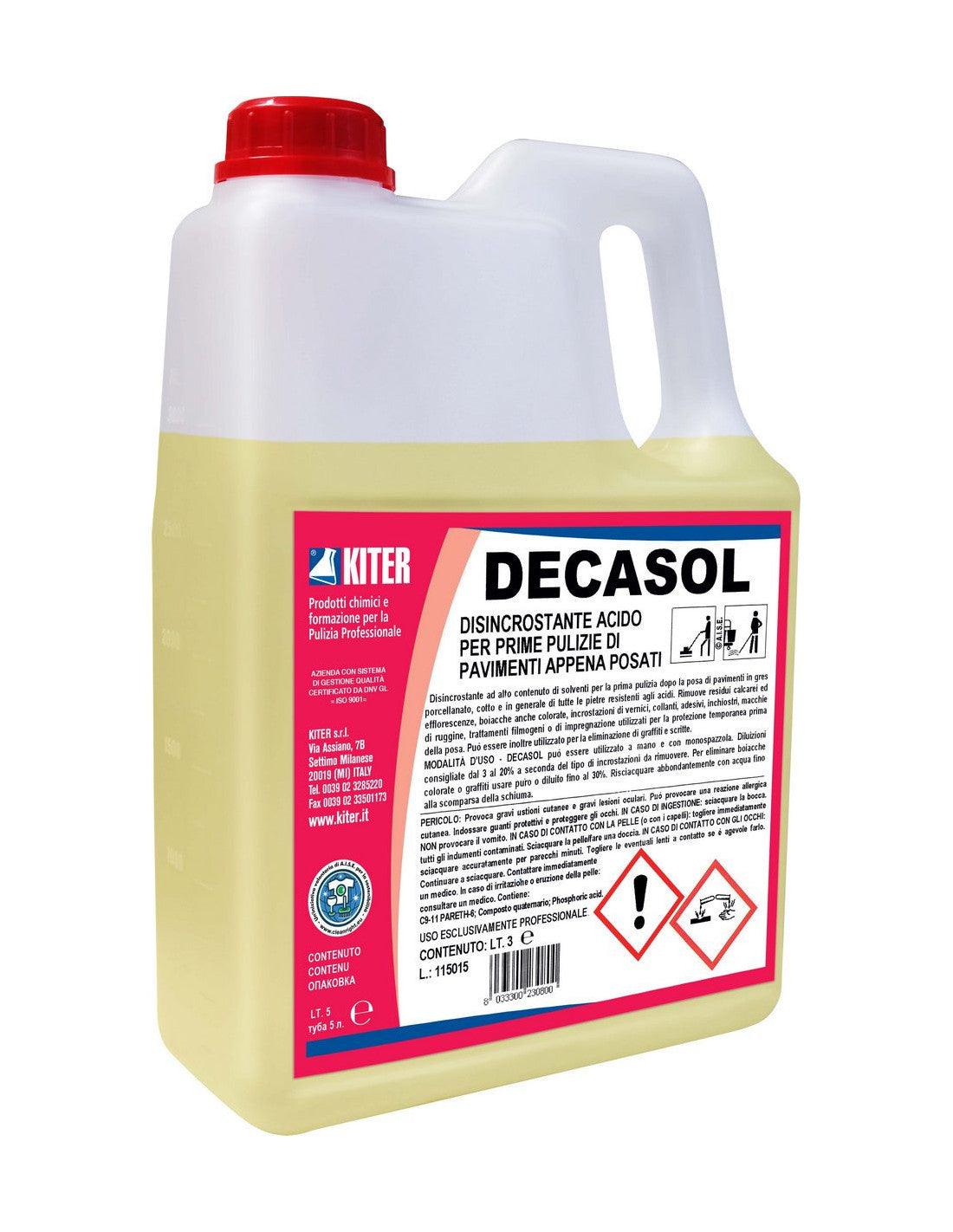 DECASOL KITER Disincrostante acido per le prime pulizie di pavimenti appena posati 4PZ