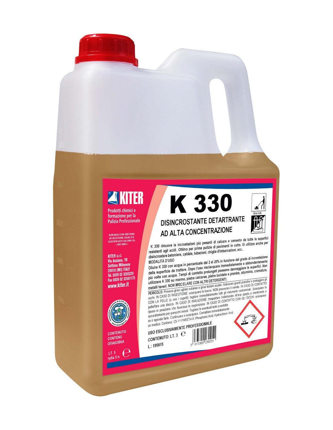 K 330 KITER Disincrostante a base di una miscela di acidi forti detartrante ad alta concentrazione