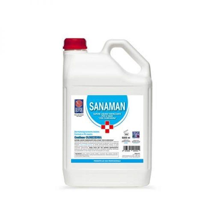 SANAMAN sapone liquido igienizzante con clorexidina | LT. 5