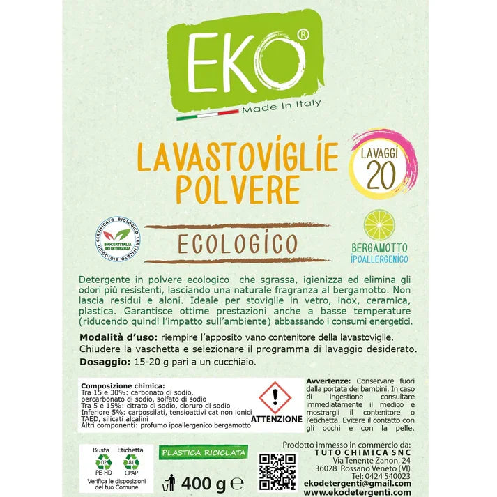 EKO Detersivo Lavastoviglie Ecologico in Polvere