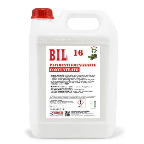 BIL 16 Pavimenti | Detergente igienizzante con sali quaternari