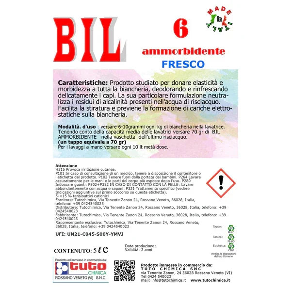 BIL 6 Ammorbidente | Ammorbidente professionale per biancheria