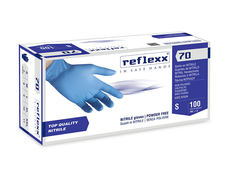 REFLEXX 70 – GUANTI IN NITRILE TOP QUALITY SENZA POLVERE