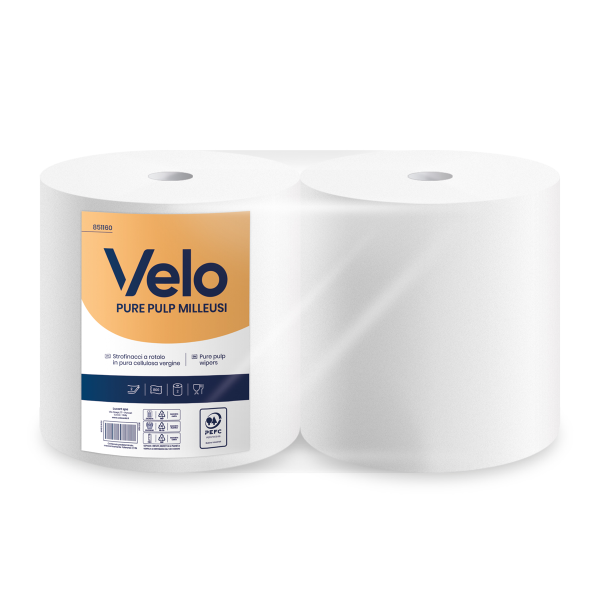 PURE PULP MILLEUSI – BOBINE INDUSTRIALI IN CELLULOSA – 2 VELI – 2 ROTOLI