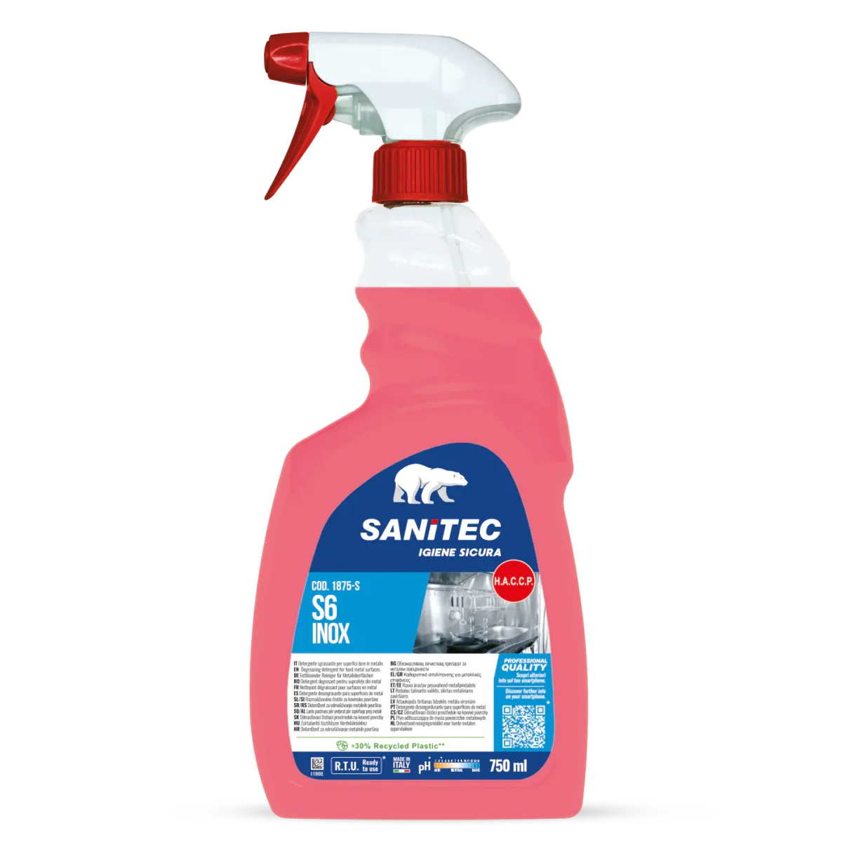 SANITEC – S6 INOX – DETERGENTE SGRASSANTE PER METALLI