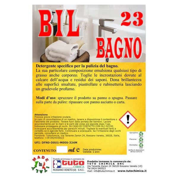 BIL 23 Bagno | Detergente anticalcare professionale