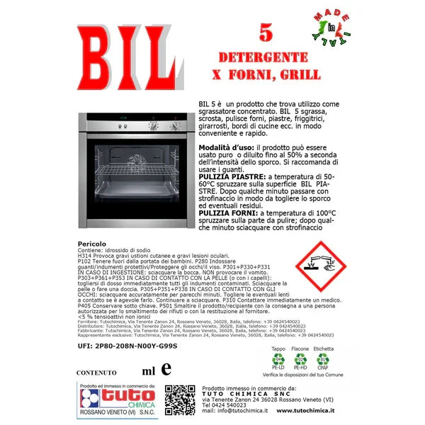 BIL 5 Piastre e forni | Sgrassatore alcalino professionale