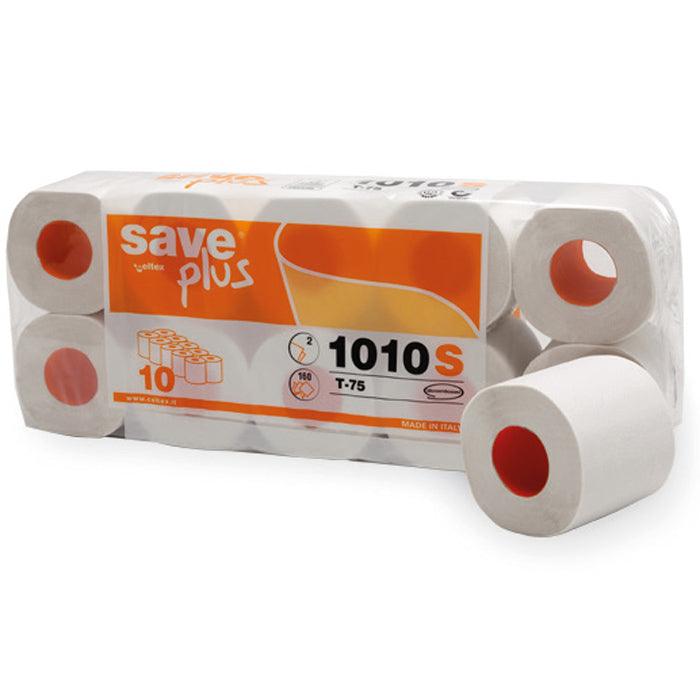 SAVE PLUS 1010S carta igienica 100% ecologica | 12 colli da 10 pz | 2 veli | 17,6 mt