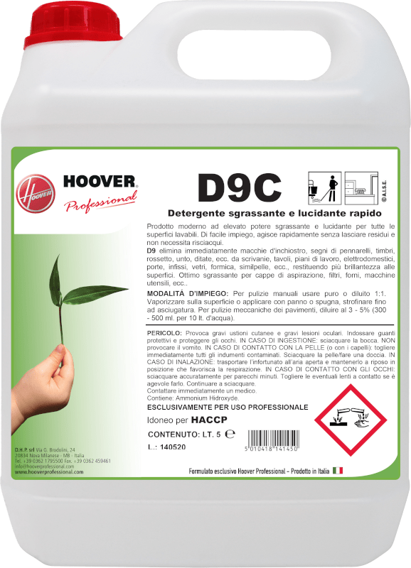 D9C - Detergente ad Elevato Potere Sgrassante | 4 PZ