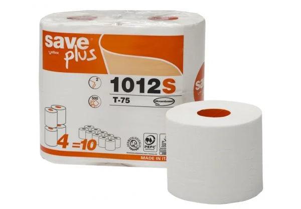 SAVE PLUS 1012S carta igienica 100% ecologica | 10 colli da 4 pz | 2 veli | 55 mt