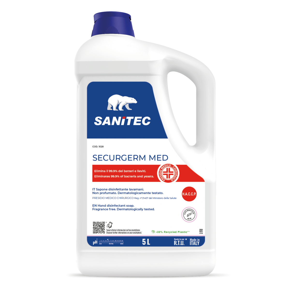 SANITEC SECURGERM MED – SAPONE DISINFETTANTE LAVAMANI