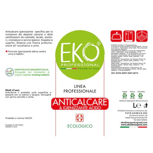 EKO PROFESSIONAL Anticalcare igienizzante ecologico