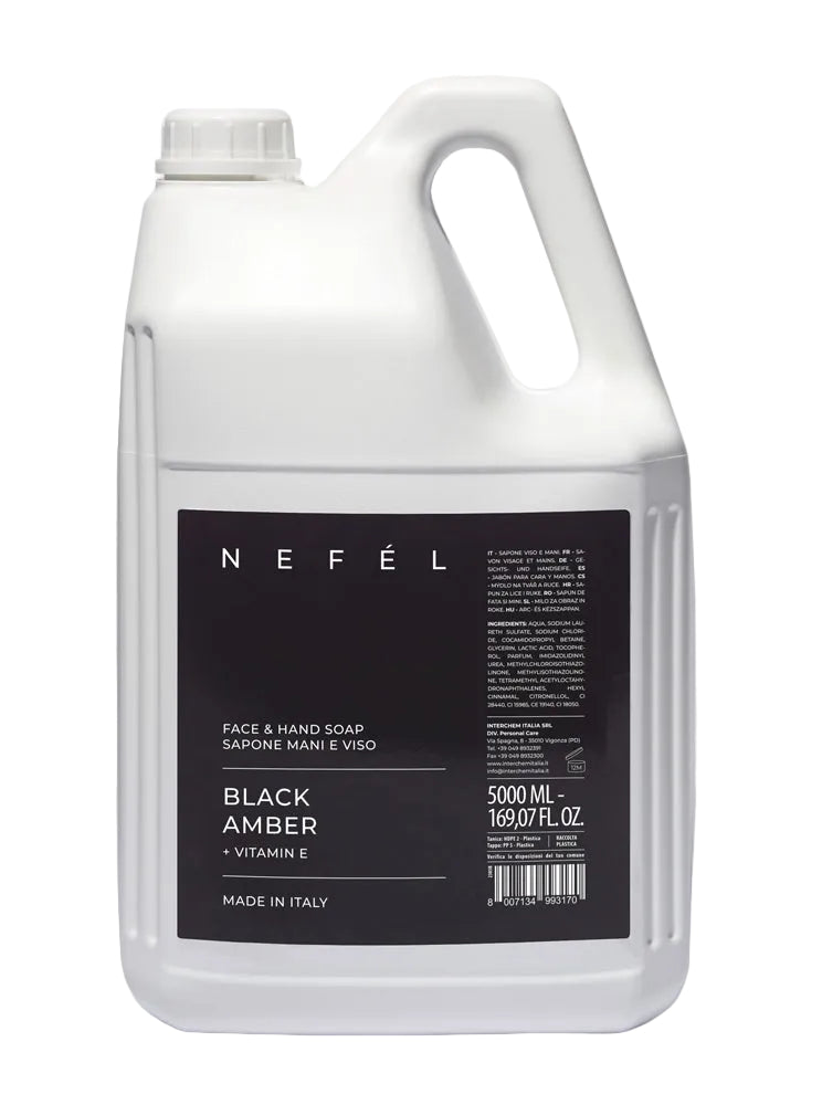 NEFÉL – Black Amber Face & Hand Soap – Sapone Mani e Viso Profumato - 4 PZ