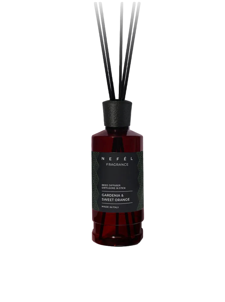 NEFÉL – Fragrance Gardenia & Sweet Orange – Diffusore a Bastoncini per Ambienti