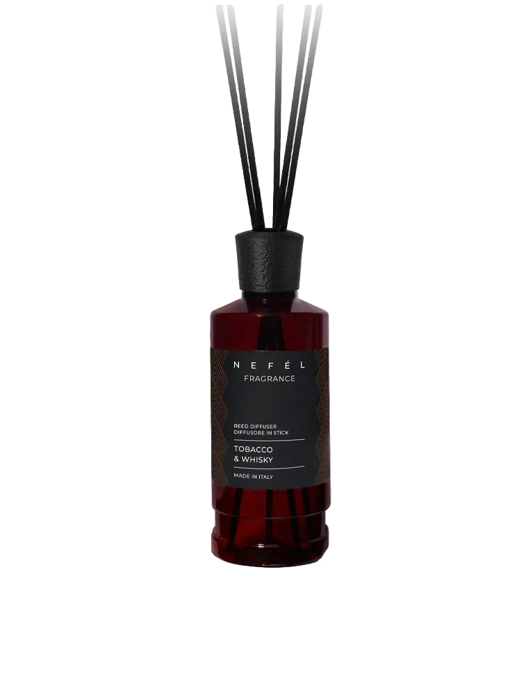 NEFÉL – Fragrance Tobacco & Whisky – Diffusore a Bastoncini per Ambienti